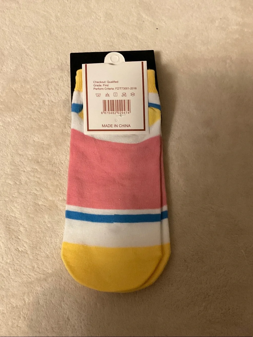Cartoon Character Crew Socks - Yellow & Pink